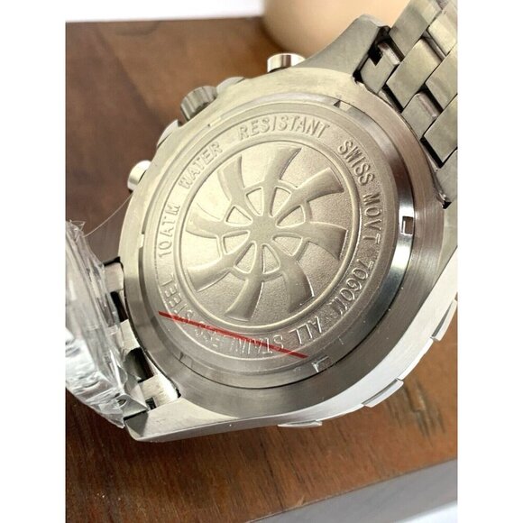 Roberto Bianci Men's Watch 7060M Red Dial Swiss Quartz Chronograph Steel 48mm - Picture 7 of 15